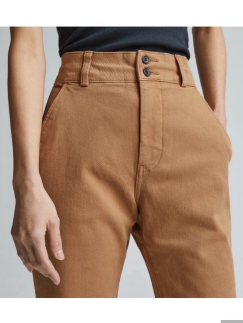 Everlane Organic High-Rise Straight Leg Pants In Toasted Coconut - Picture 3 of 7